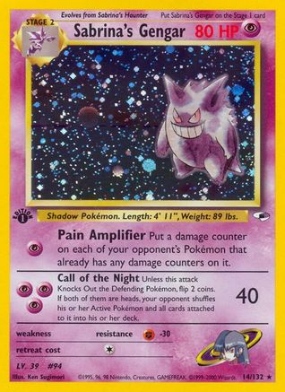 Sabrina's Gengar (14/132) 1st Edition Holofoil [Vintage: Gym Heroes] Pokemon Single Pokémon