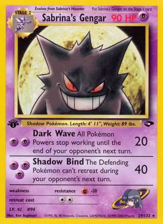 Sabrina's Gengar (29/132) 1st Edition [Vintage: Gym Challenge] Pokemon Single Pokémon