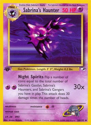 Sabrina's Haunter (58/132) 1st Edition [Vintage: Gym Heroes] Pokemon Single Pokémon