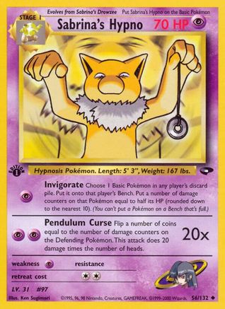 Sabrina's Hypno (56/132) 1st Edition [Vintage: Gym Challenge] Pokemon Single Pokémon