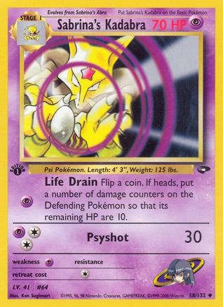 Sabrina's Kadabra (58/132) 1st Edition [Vintage: Gym Challenge] Pokemon Single Pokémon
