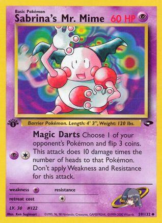Sabrina's Mr. Mime (59/132) 1st Edition [Vintage: Gym Challenge] Pokemon Single Pokémon