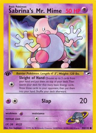 Sabrina's Mr. Mime (94/132) 1st Edition [Vintage: Gym Heroes] Pokemon Single Pokémon