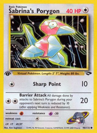 Sabrina's Porygon (98/132) 1st Edition [Vintage: Gym Challenge] Pokemon Single Pokémon