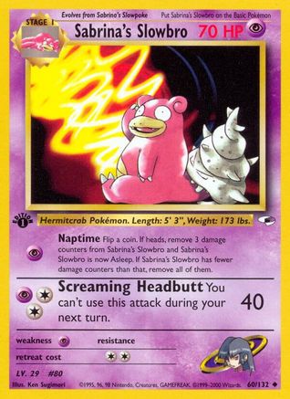 Sabrina's Slowbro (60/132) 1st Edition [Vintage: Gym Heroes] Pokemon Single Pokémon