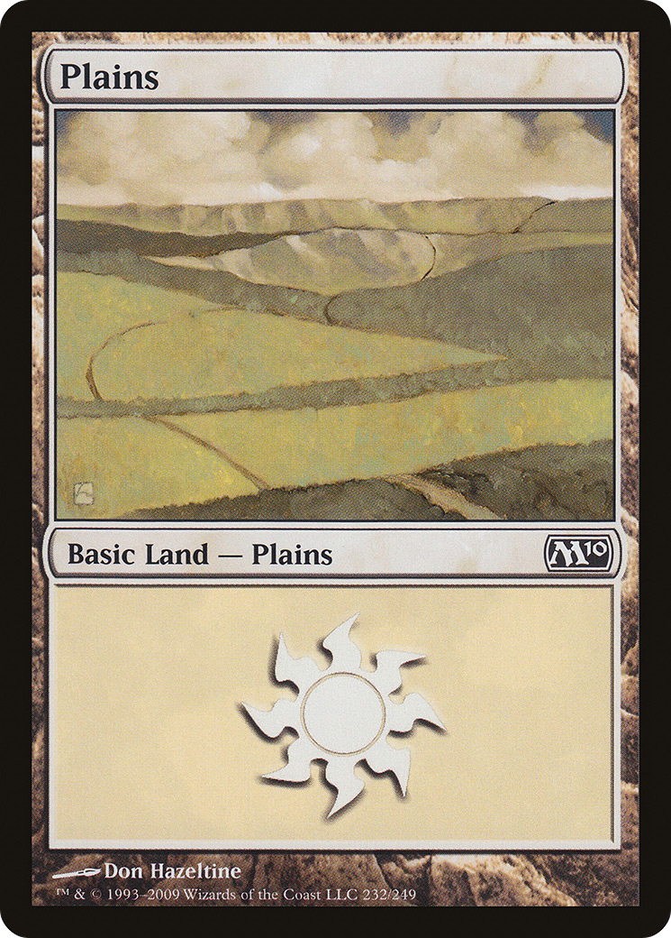 Plains (232) (M10-232) [Magic 2010] Foil MTG Single Wizards of the Coast