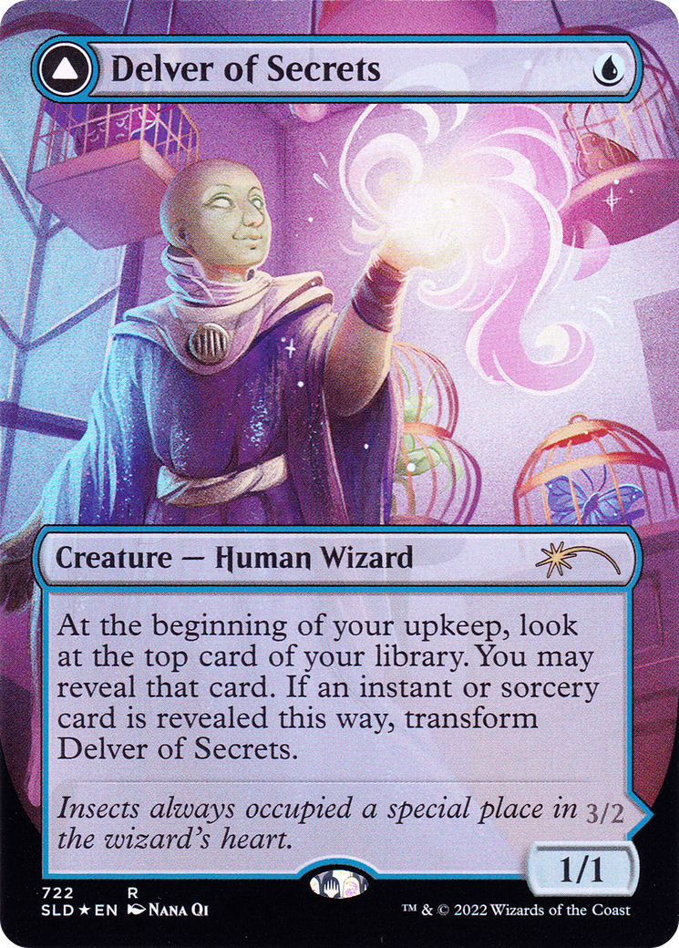 Delver of Secrets (722) (SLD-722) [Secret Lair] Drop (Borderless) Foil MTG Single Wizards of the Coast