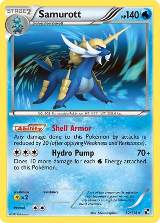 Samurott (32/114) Holofoil [BW: Base Set] Pokemon Single Pokémon