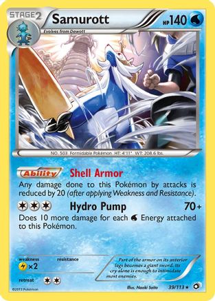 Samurott (39/113) Reverse Holofoil [BW: Legendary Treasures] Pokemon Single Pokémon