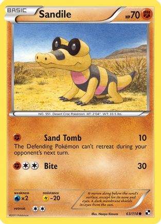 Sandile (/114) [BW: Base Set] Pokemon Single Pokémon