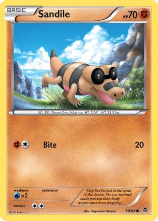 Sandile (/98) Reverse Holofoil [BW: Emerging Powers] Pokemon Single Pokémon