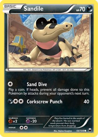 Sandile (64/108) - [BW: Dark Explorers] Pokemon Single Pokémon