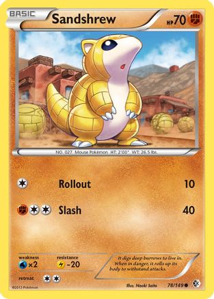 Sandshrew (/149) Reverse Holofoil [BW: Boundaries Crossed] Pokemon Single Pokémon