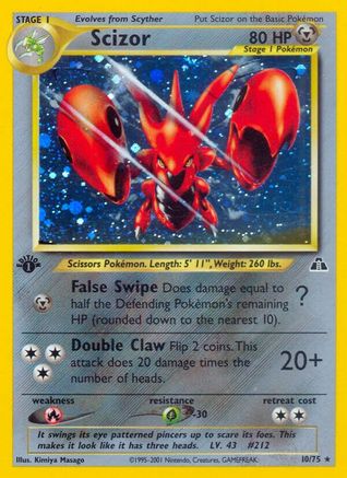 Scizor (10) (/75) 1st Edition Holofoil [Neo Discovery] Pokemon Single Pokémon