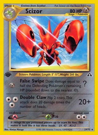 Scizor (29/75) 1st Edition [Vintage: Neo Discovery] Pokemon Single Pokémon