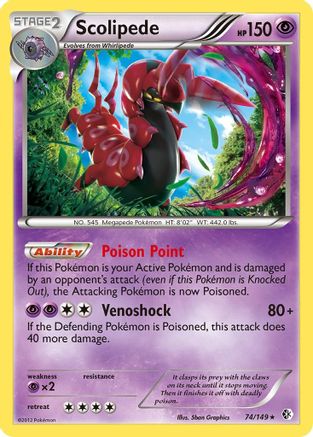 Scolipede (/149) Reverse Holofoil [BW: Boundaries Crossed] Pokemon Single Pokémon