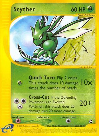 Scyther 057/147 [Vintage: Aquapolis] Pokemon Single Pokémon