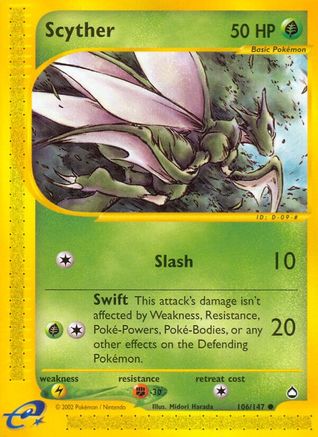 Scyther 106/147 [Vintage: Aquapolis] Pokemon Single Pokémon