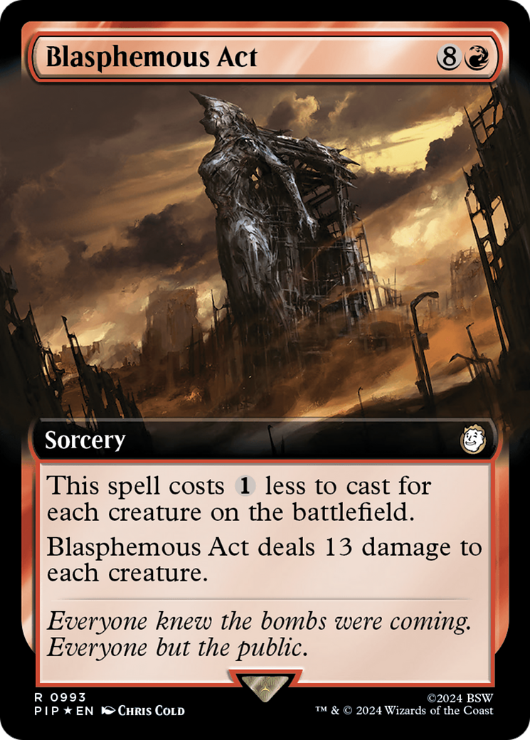 Blasphemous Act (Surge Foil) (PIP-993) [Fallout] (Extended Art) Foil MTG Single Wizards of the Coast