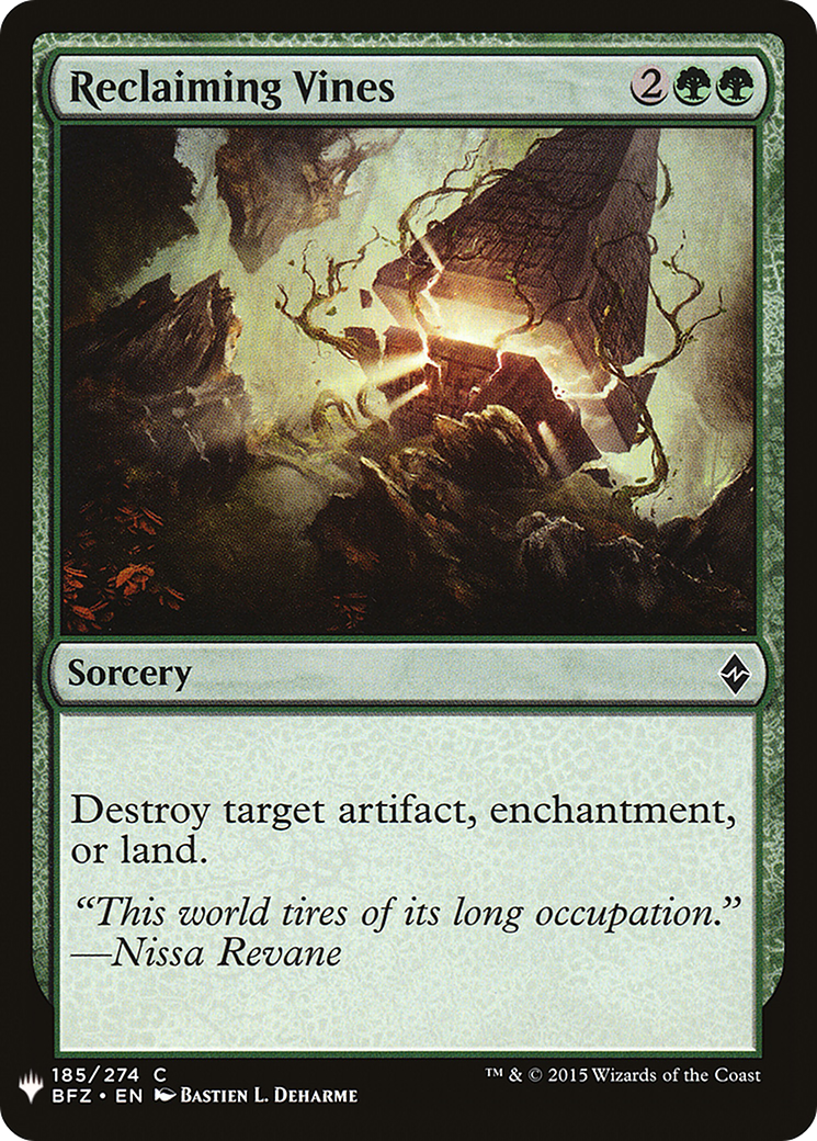 Reclaiming Vines (LIST-BFZ-185) [Mystery Booster] The List MTG Single Wizards of the Coast