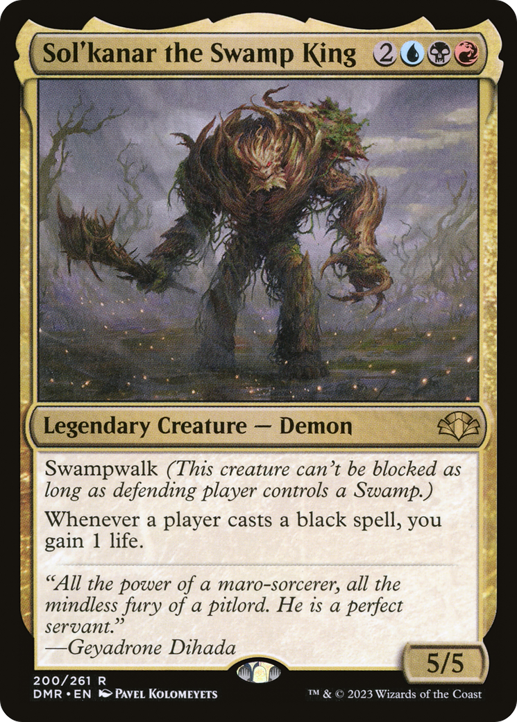 Sol'kanar the Swamp King (DMR-200) [Dominaria Remastered] MTG Single Wizards of the Coast