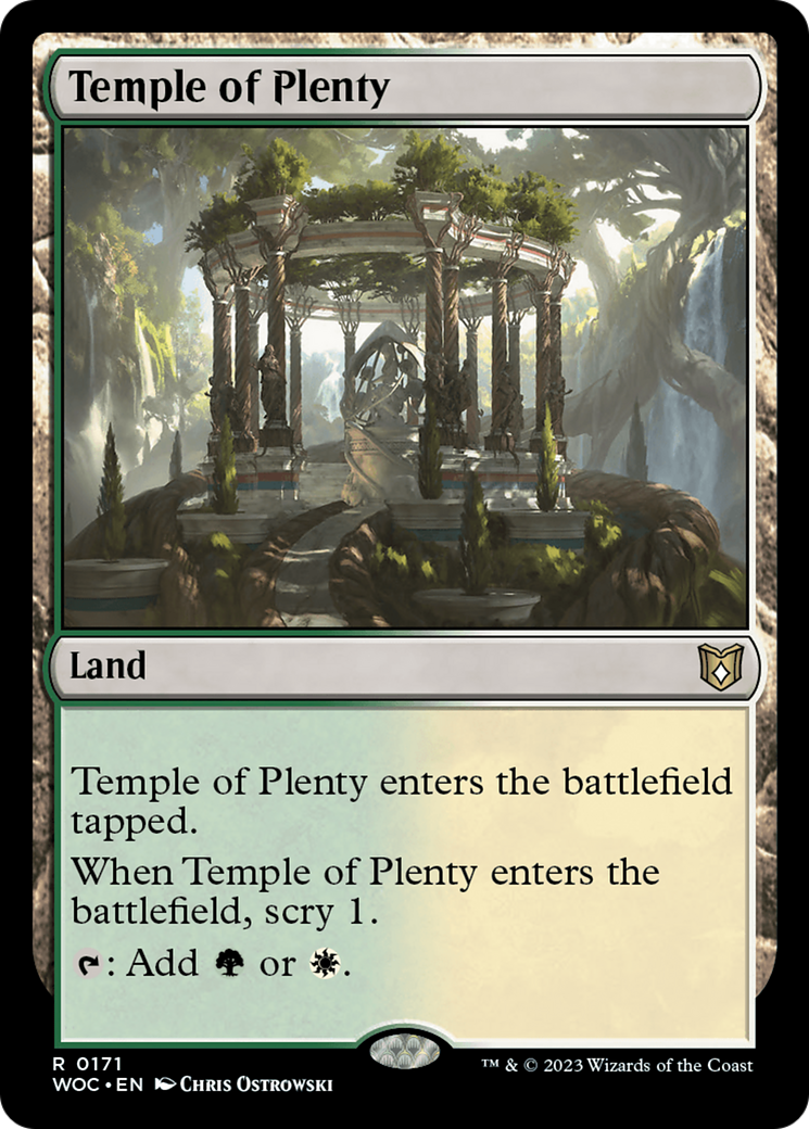 Temple of Plenty (WOC-171) [Wilds of Eldraine Commander] MTG Single Wizards of the Coast