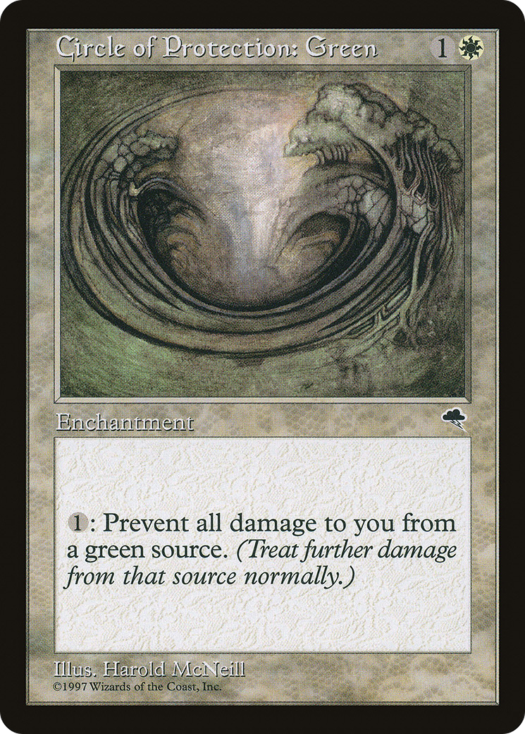 Circle of Protection: Green (TMP-010) [Tempest] MTG Single Wizards of the Coast