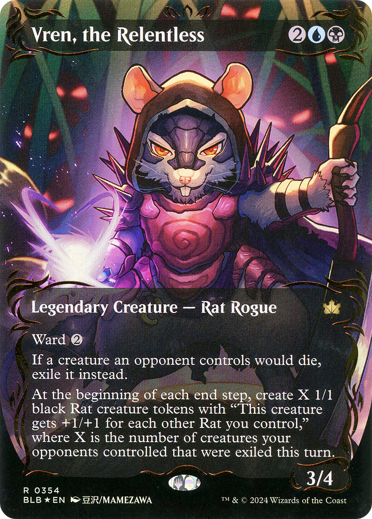 Vren, the Relentless (Raised Foil) (BLB-354) [Bloomburrow] (Showcase) (Borderless) Foil MTG Single Wizards of the Coast