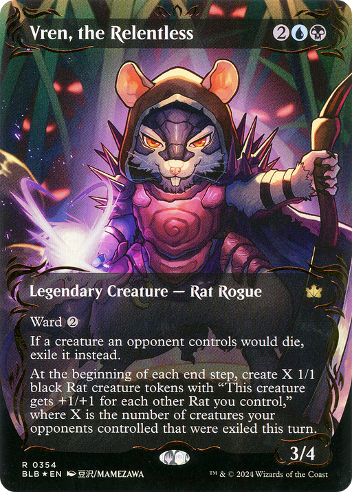 Vren, the Relentless (Raised Foil) (BLB-354) [Bloomburrow] (Showcase) (Borderless) Foil MTG Single Wizards of the Coast