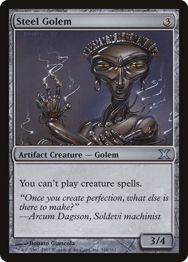 Steel Golem (10E-344) [Tenth Edition] MTG Single Wizards of the Coast