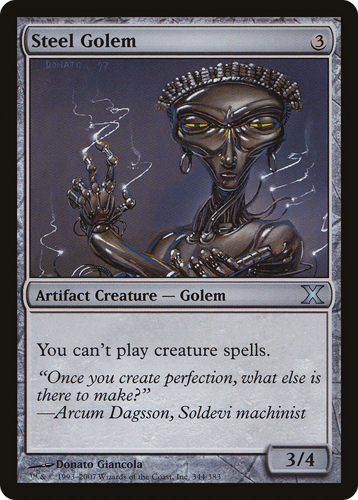 Steel Golem (10E-344) [Tenth Edition] MTG Single Wizards of the Coast