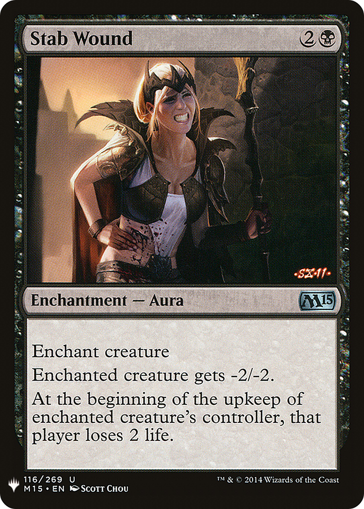Stab Wound (LIST-M15-116) [Mystery Booster] The List MTG Single Wizards of the Coast