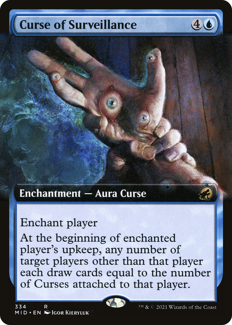 Curse of Surveillance (MID-334) [Innistrad: Midnight Hunt] (Extended Art) MTG Single Wizards of the Coast