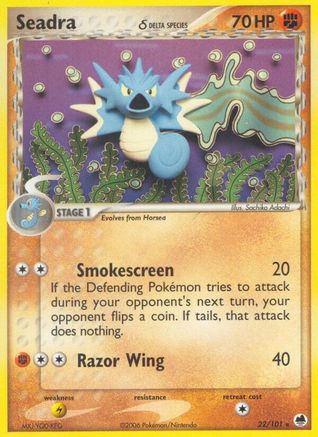Seadra - 022/101 (Delta Species) (22/101) Reverse Holofoil [EX: Dragon Frontiers] Pokemon Single Pokémon