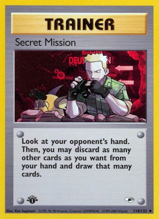 Secret Mission (118/132) 1st Edition [Vintage: Gym Heroes] Pokemon Single Pokémon