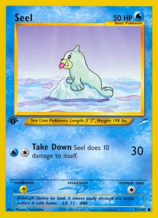 Seel (81/105) 1st Edition [Vintage: Neo Destiny] Pokemon Single Pokémon