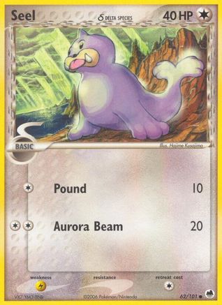 Seel (Delta Species) (62/101) Reverse Holofoil [EX: Dragon Frontiers] Pokemon Single Pokémon