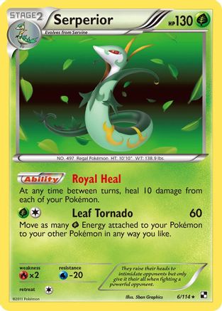 Serperior (6/114) Reverse Holofoil [BW: Base Set] Pokemon Single Pokémon
