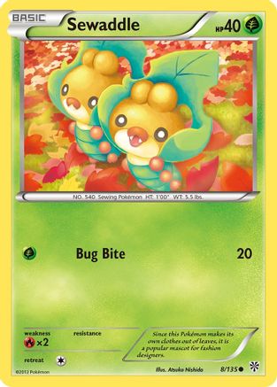 Sewaddle (/135) Reverse Holofoil [BW: Plasma Storm] Pokemon Single Pokémon