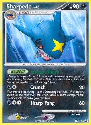Sharpedo (49/111) Reverse Holofoil [Platinum: Rising Rivals] Pokemon Single Pokémon