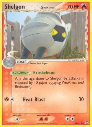 Shelgon - 054/113 (Delta Species) (54/113) Reverse Holofoil [EX: Delta Species] Pokemon Single Pokémon