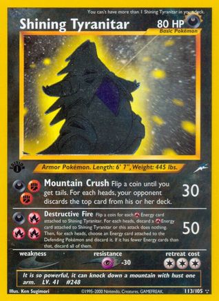Shining Tyranitar (/105) 1st Edition Holofoil [Vintage: Neo Destiny] Pokemon Single Pokémon