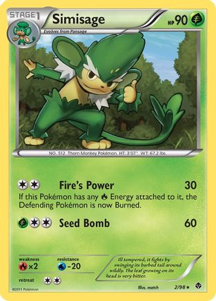 Simisage (/98) Reverse Holofoil [BW: Emerging Powers] Pokemon Single Pokémon