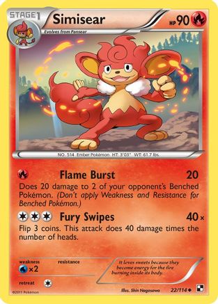 Simisear (/114) Reverse Holofoil [BW: Base Set] Pokemon Single Pokémon