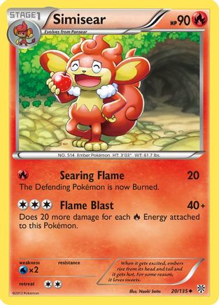 Simisear (/135) Reverse Holofoil [BW: Plasma Storm] Pokemon Single Pokémon