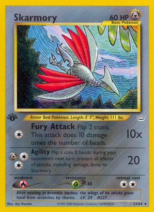 Skarmory (23/64) 1st Edition [Vintage: Neo Revelation] Pokemon Single Pokémon