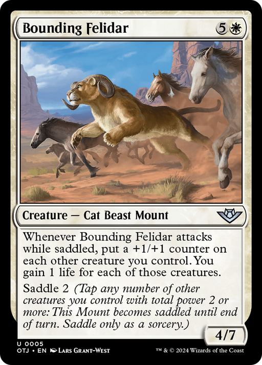 Bounding Felidar (OTJ-005) [Outlaws of Thunder Junction] Foil MTG Single Wizards of the Coast