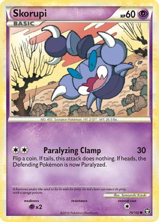 Skorupi (76/102) [HGSS: Triumphant] Pokemon Single Pokémon