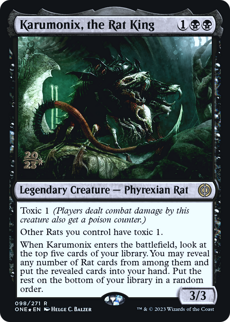 Karumonix, the Rat King (PRE-098) [Phyrexia: All Will Be One Promos] Foil MTG Single Wizards of the Coast