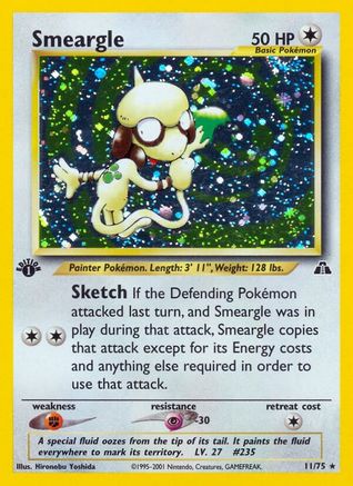 Smeargle (11) (/75) 1st Edition Holofoil [Vintage: Neo Discovery] Pokemon Single Pokémon